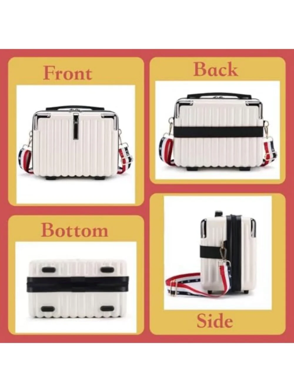 Portable Mini Hard Shell Makeup Case - Stress-Resistant Travel Organizer with